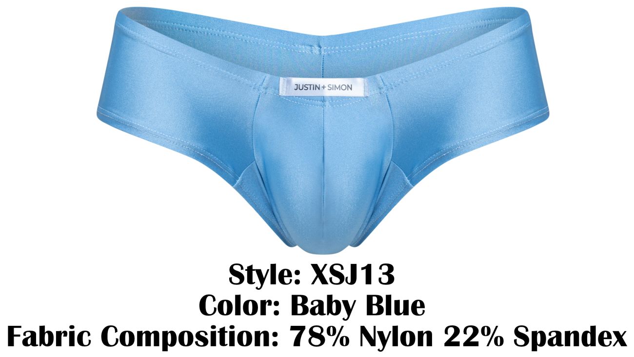 JUSTIN+SIMON XSJ13 Mens Cheeky Bulge Boxer Short Baby Blue Plus Sizes