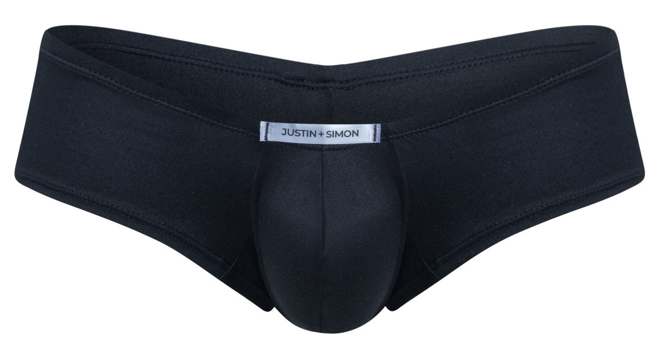 JUSTIN+SIMON XSJ13 Mens Cheeky Bulge Boxer Short Peach Black Plus Sizes