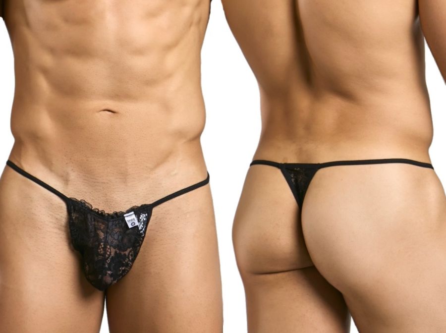 MaleBasics MBL27 Mens Sexy Floral Lace Thongs Black