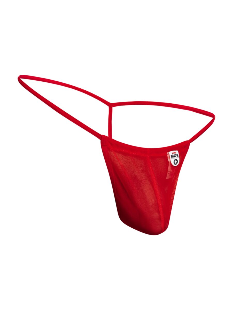 MaleBasics MBL59 Mens Sinful Thongs with Narrow Straps Red Mesh
