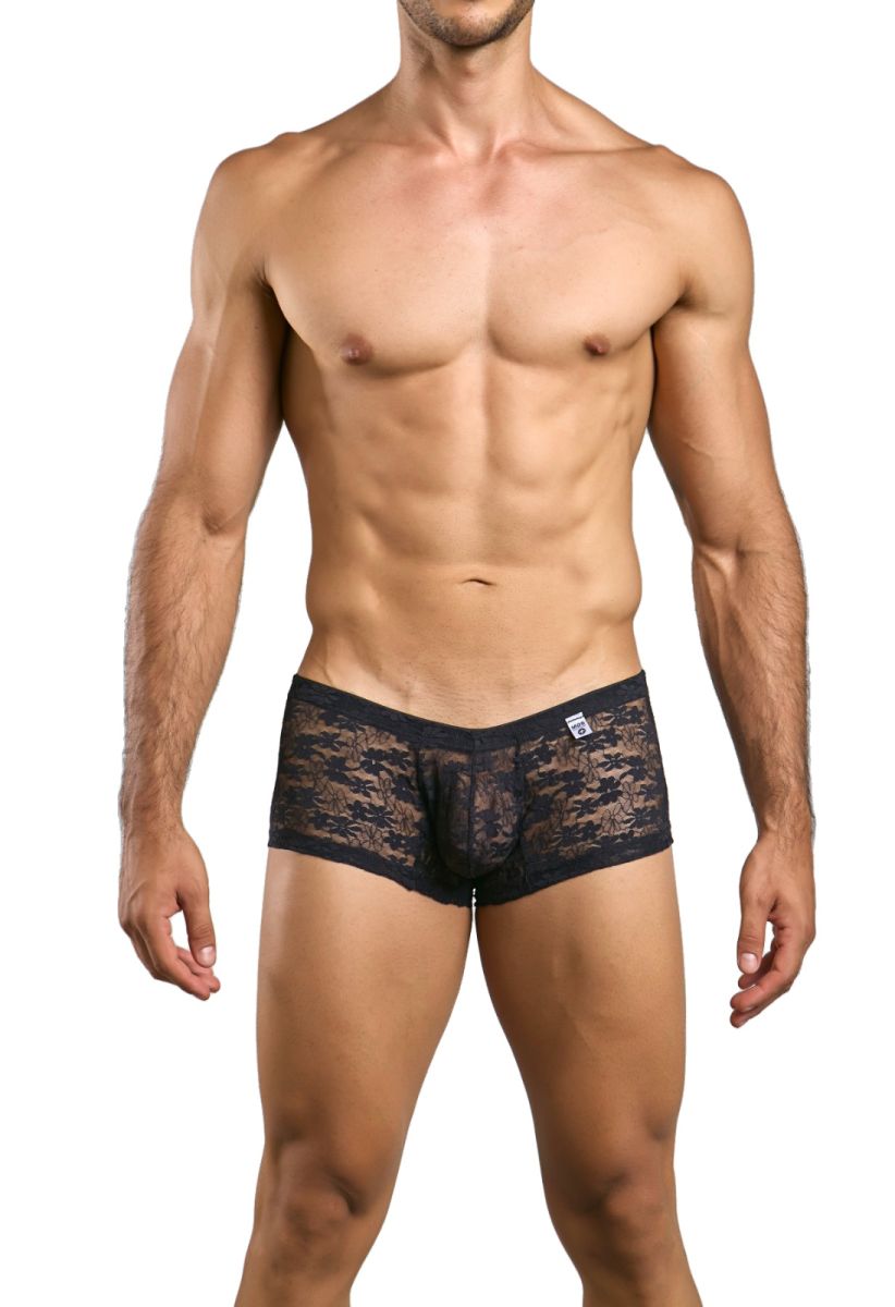 MaleBasics MBL78 Mens Sexy Barely There Trunks Black Lace