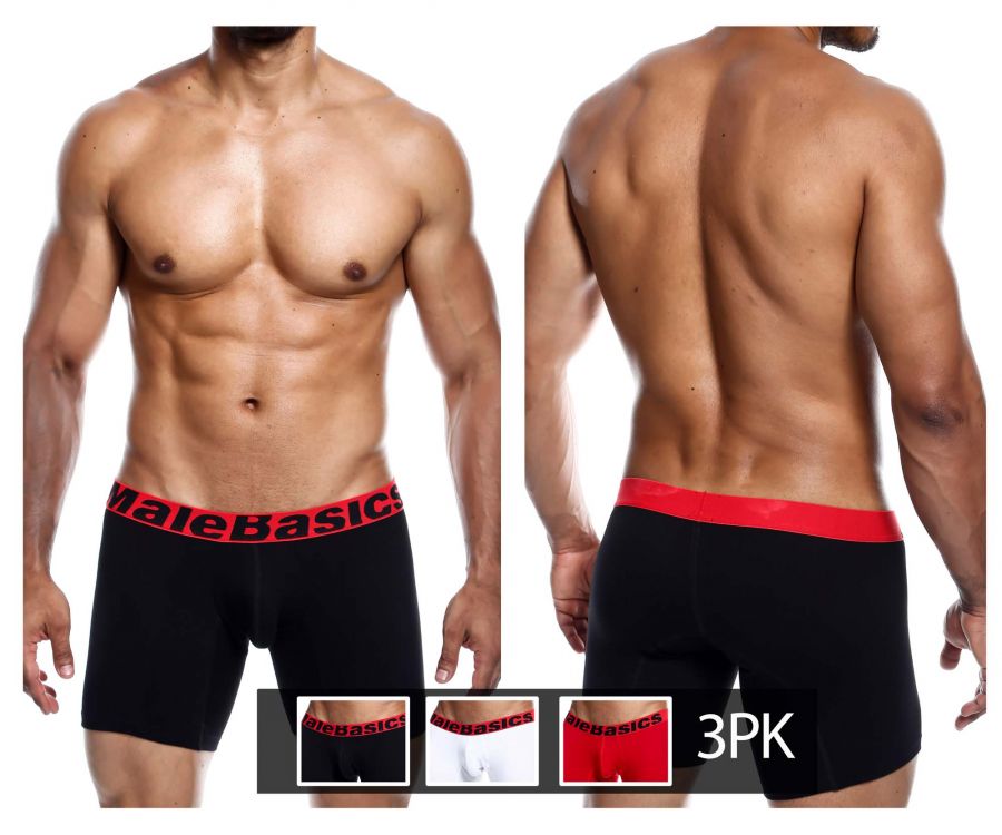 MaleBasics MBT02 3PK Boxer Briefs Multi