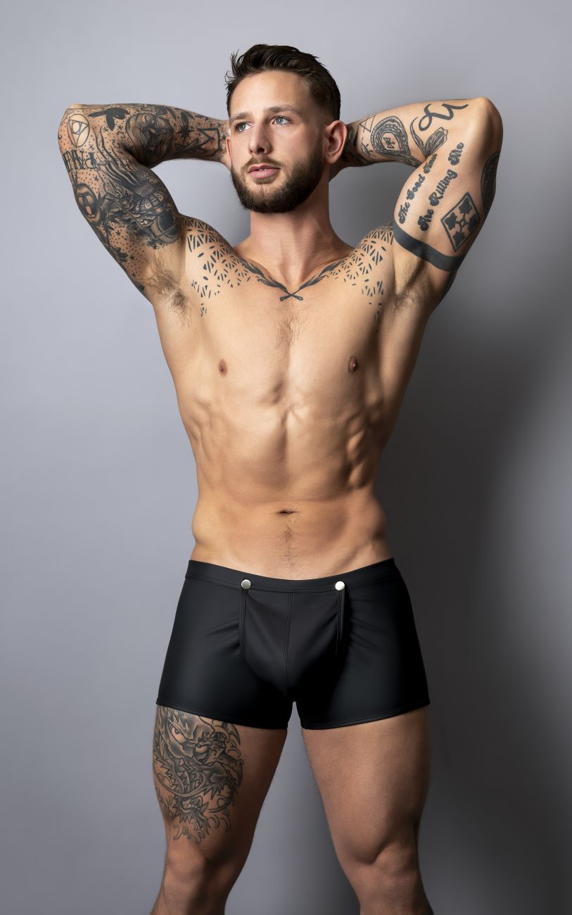 Male Power 120-298 Oh Snap Snap Off Front Short Black