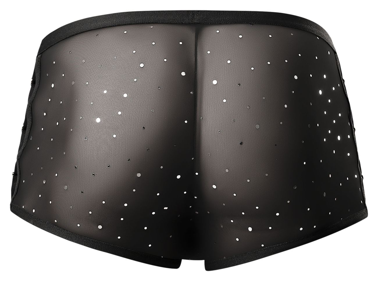 Male Power 147-288 Show Stopper Mini Short Black Silver Mesh Dot