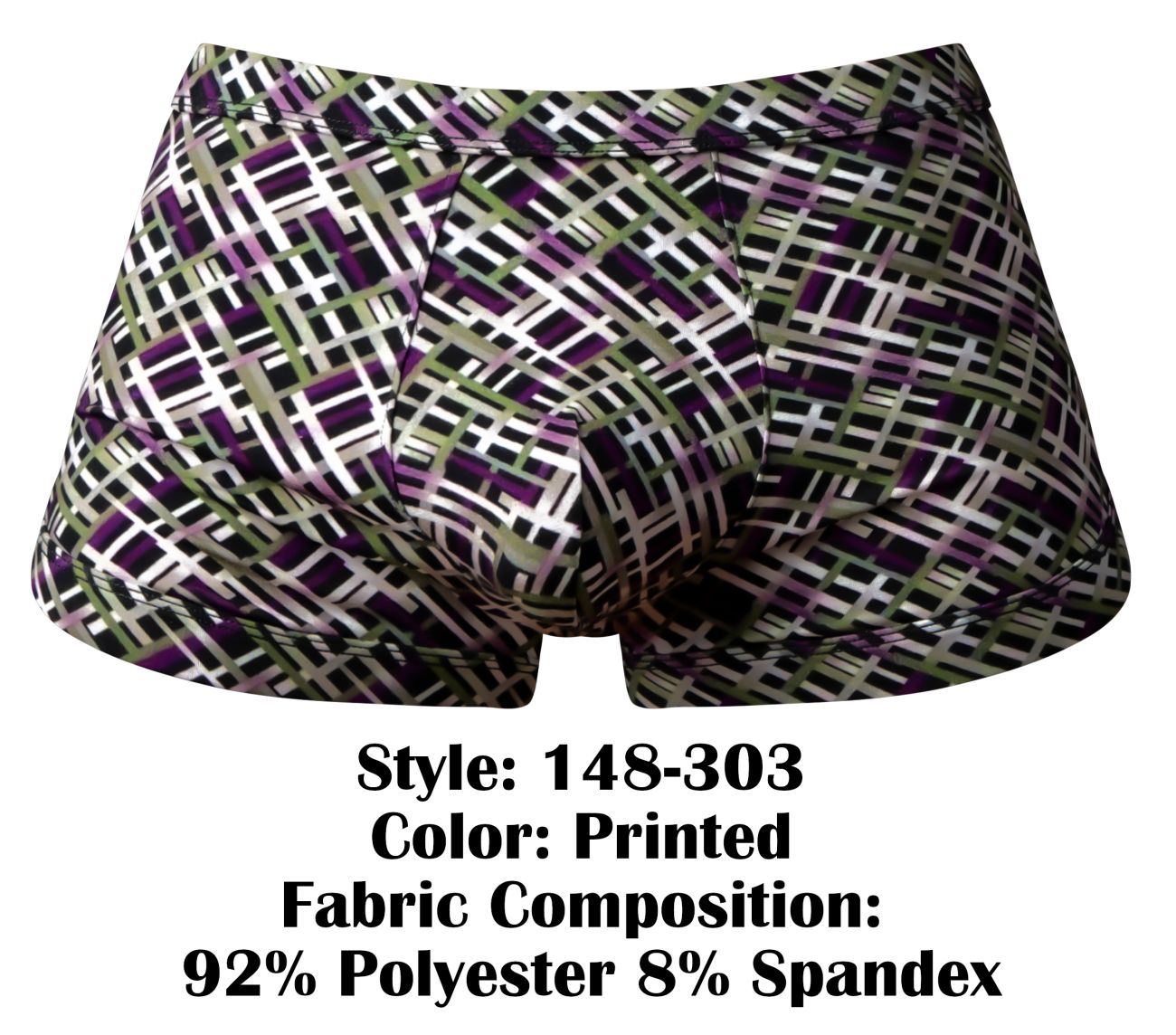 Male Power 148-303 Mens Gridlocked Strappy Back Short Printed