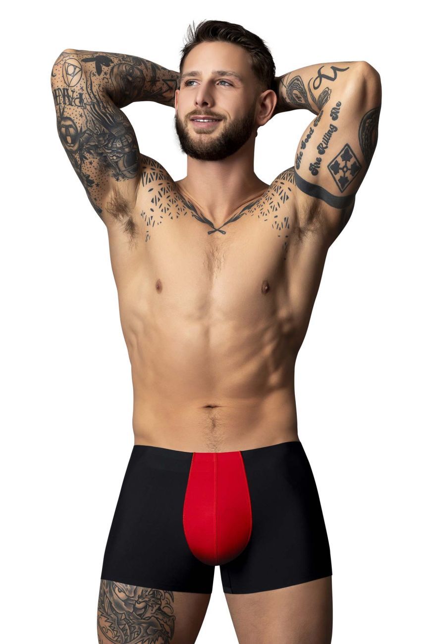 Male Power 154-300 Mens Hot Mesh Pouch Short Black-Red