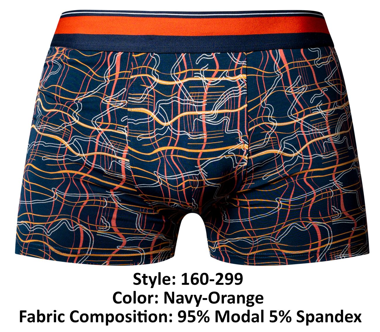 Male Power 160-299 Soo Cumfy Male Boxer Brief Navy-Orange