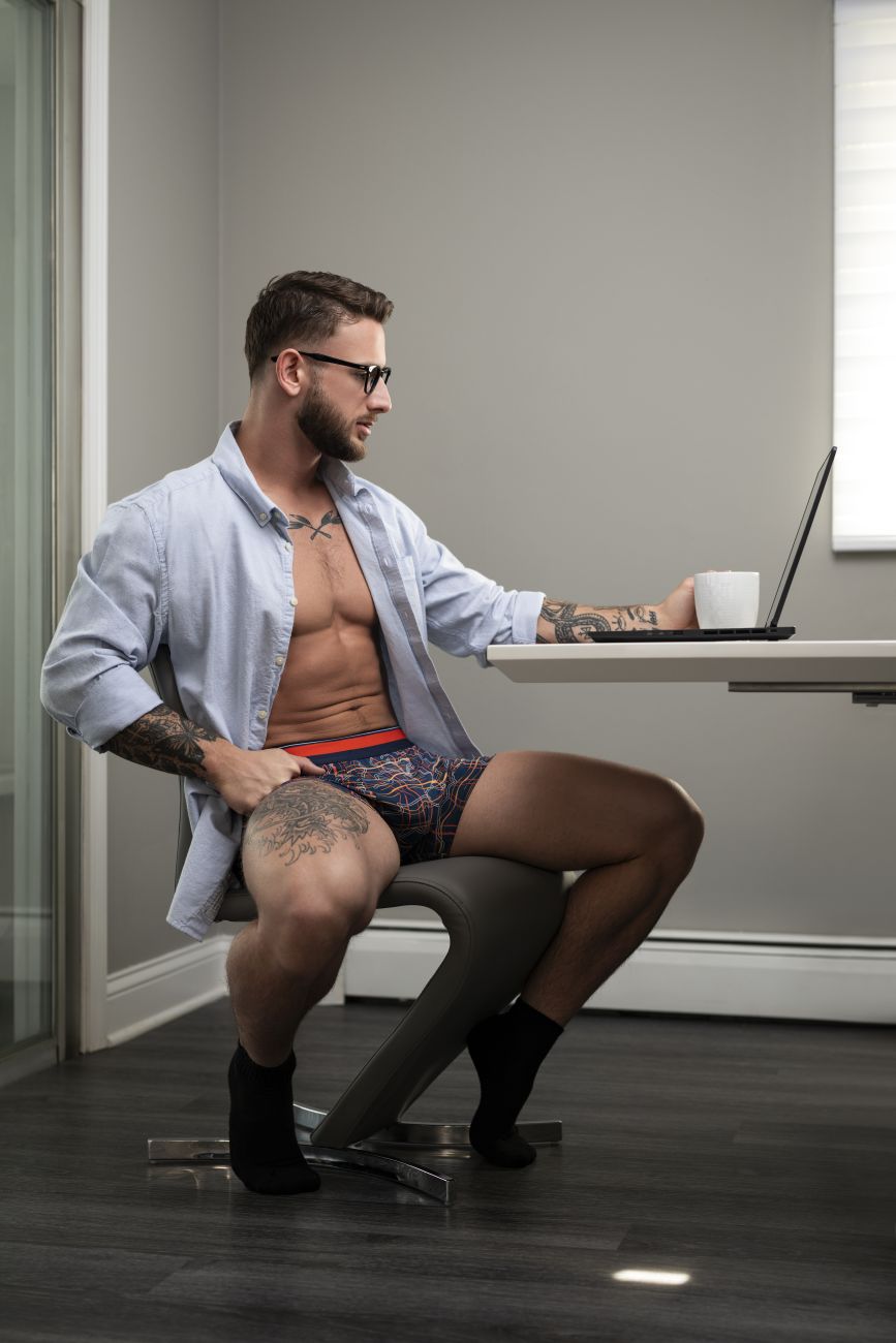 Male Power 160-299 Soo Cumfy Male Boxer Brief Navy-Orange