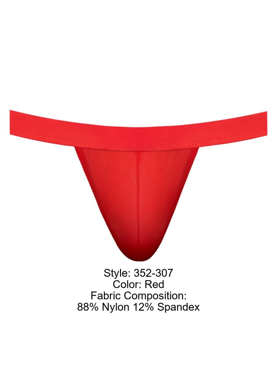 Male Power 352-307 Mens Sheer Mesh 2 Strappy Ring Jock Red