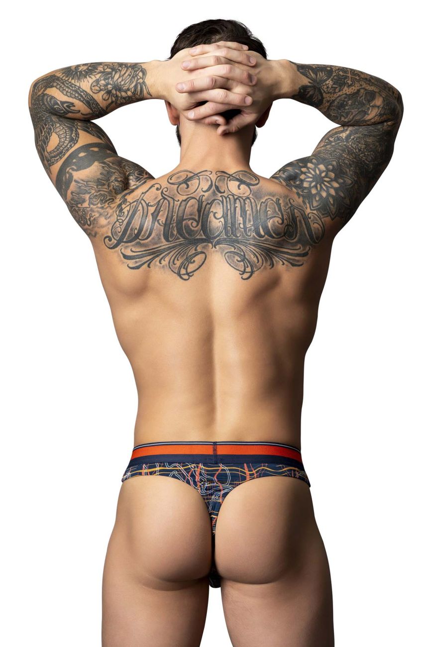 Male Power 412-299 Soo Cumfy Male Thong Navy-Orange