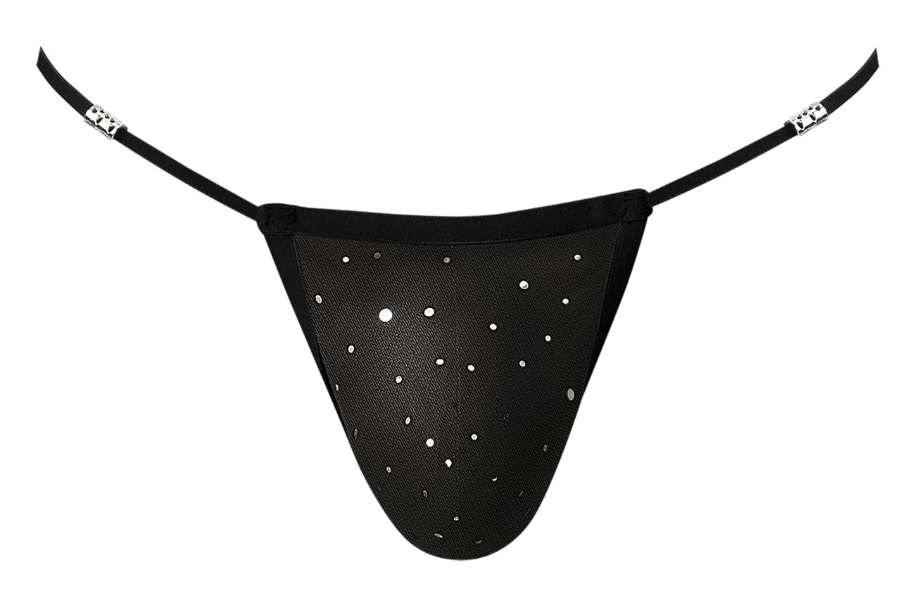 Male Power 450-288 Show Stopper Posing Strap Silver Mesh Dot