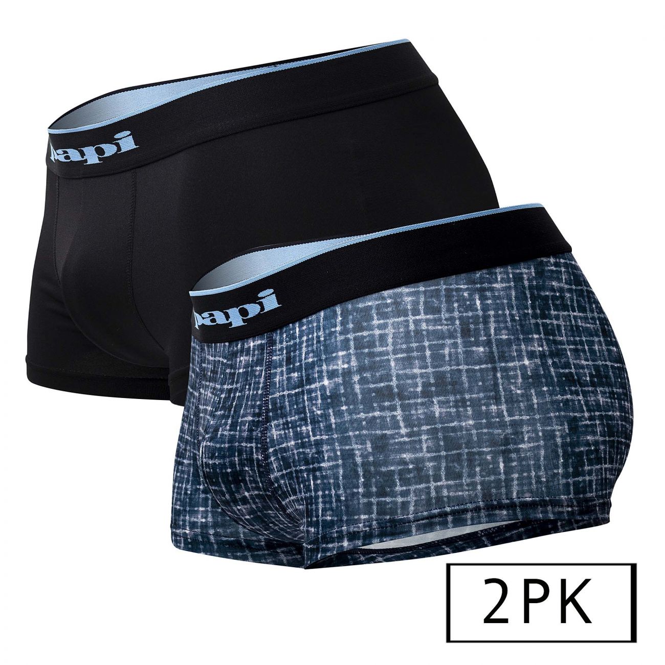 Papi UMPA048 Microflex Brazilian Trunks Blue-Texture