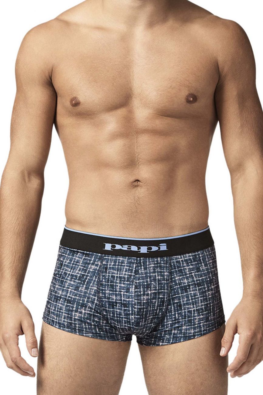 Papi UMPA048 Microflex Brazilian Trunks Blue-Texture