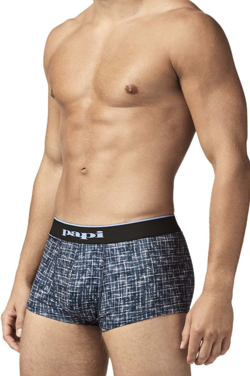 Papi UMPA048 Microflex Brazilian Trunks Blue-Texture