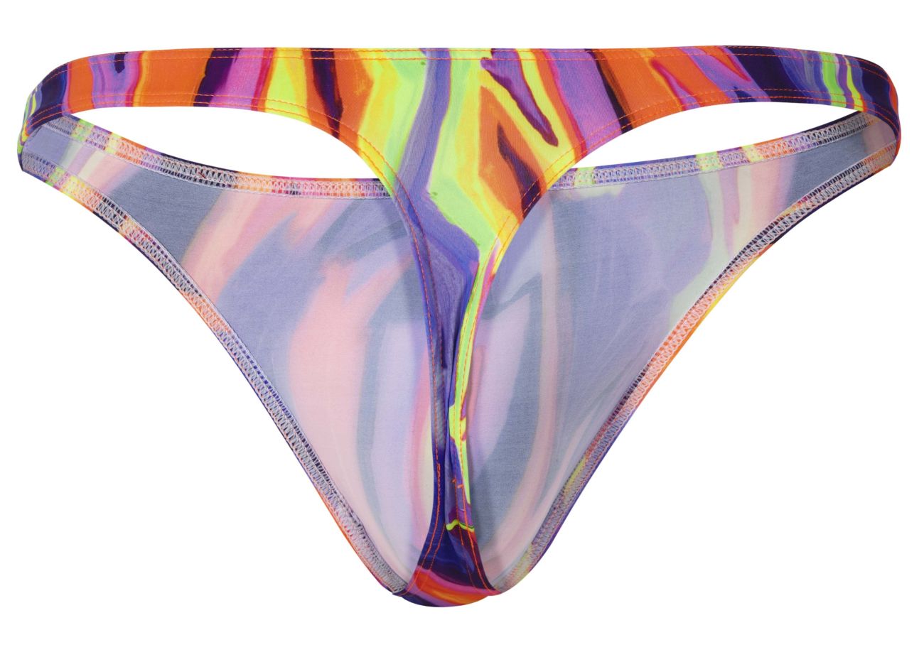 Pikante 1829 Mens Abstract Colourful Festive Thongs Purple Multi
