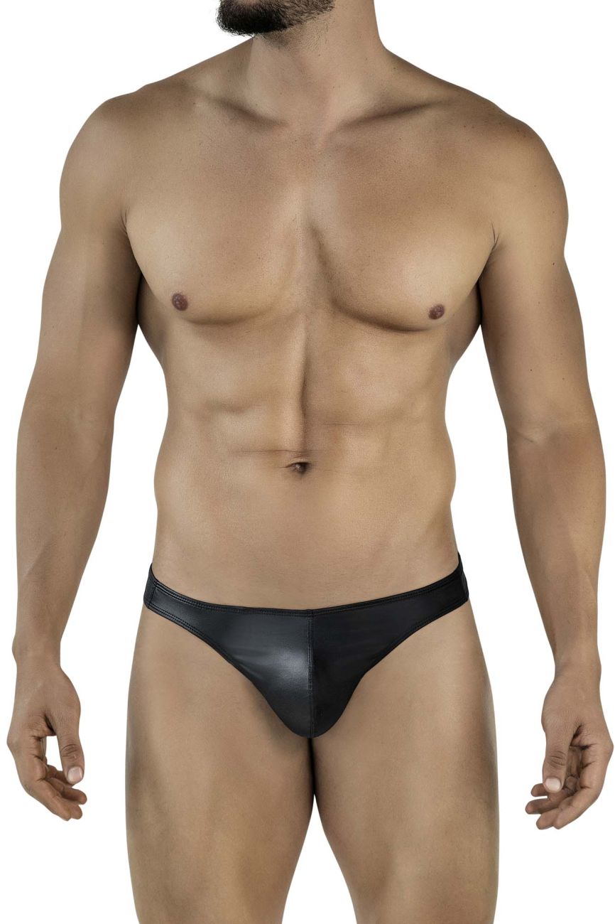 Pikante 2119 Candy Mens Bold Wet-look Thongs Black