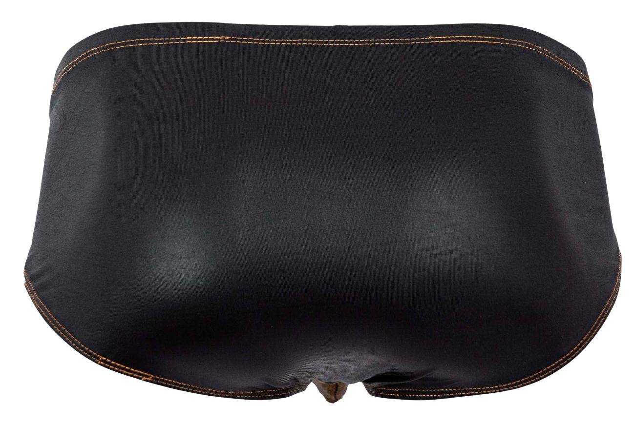 Pikante 2122 Glitters Mens Metallic Gold Front Briefs Black