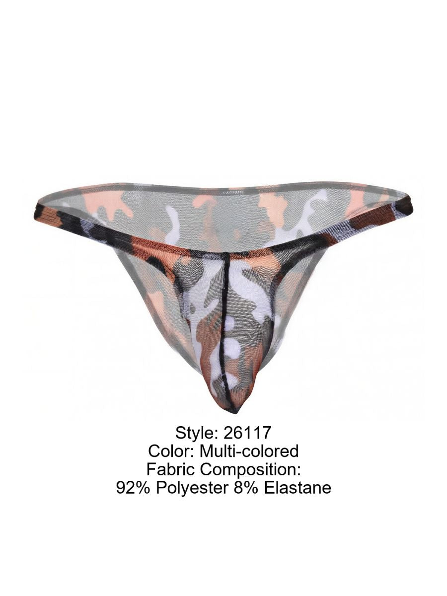 Pikante PIK 26117 Mens Camo Sheer Bikini Brief Multi-coloured