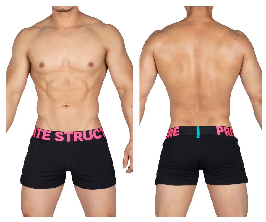 Private Structure PMUX4183 Modality Lounge Shorts Black Magenta