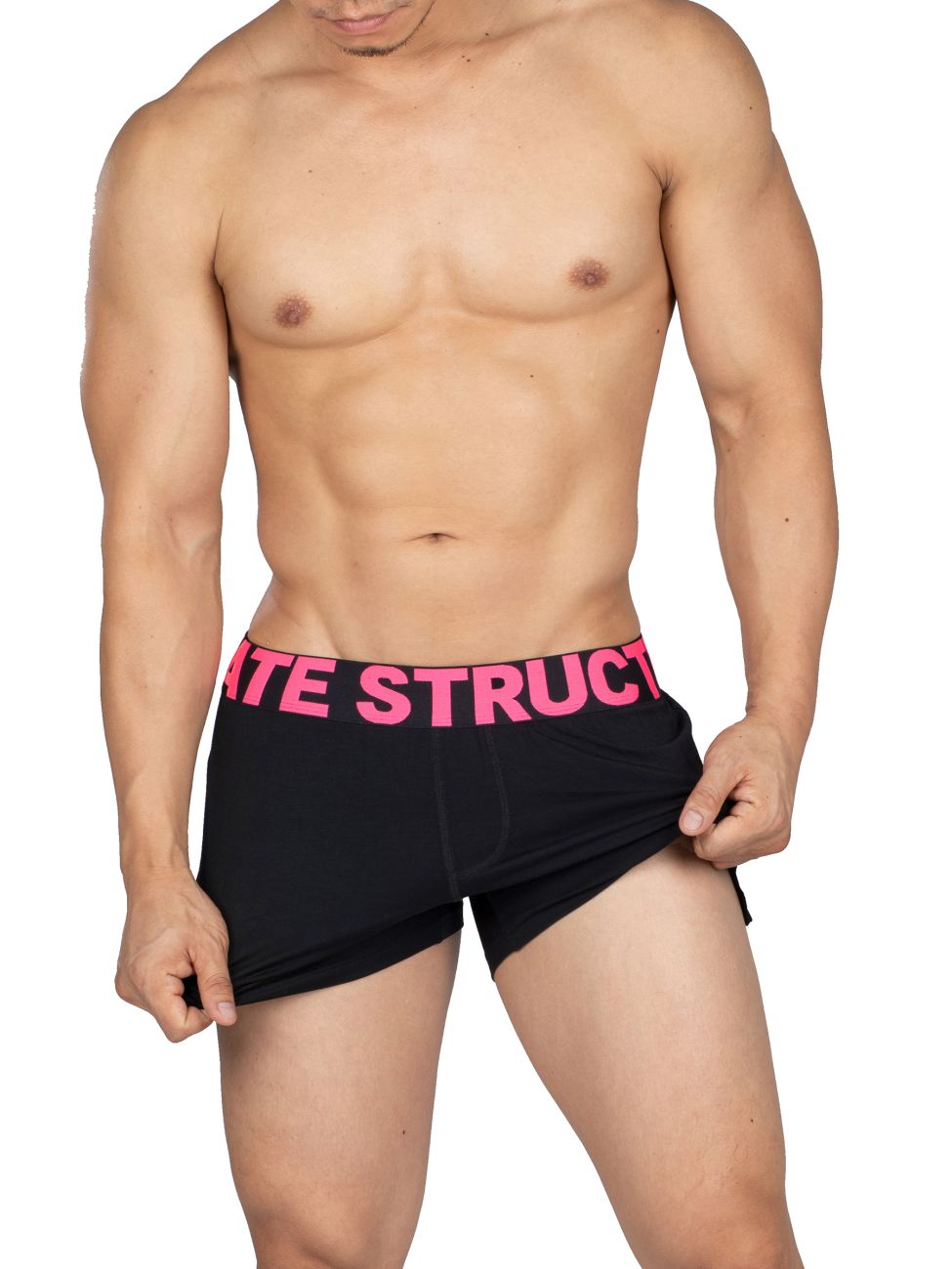 Private Structure PMUX4183 Modality Lounge Shorts Black Magenta