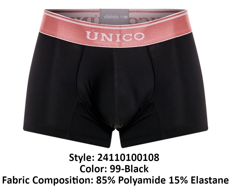 Unico 24110100108 Oro Rosa Comfortable Boxer Shorts Trunks Black