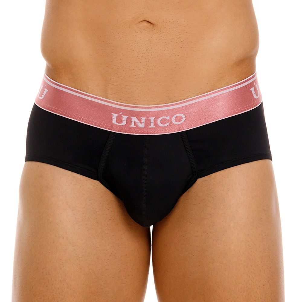 Unico 24110101108 Oro Rosa Mens Comfortable Soft Briefs Black