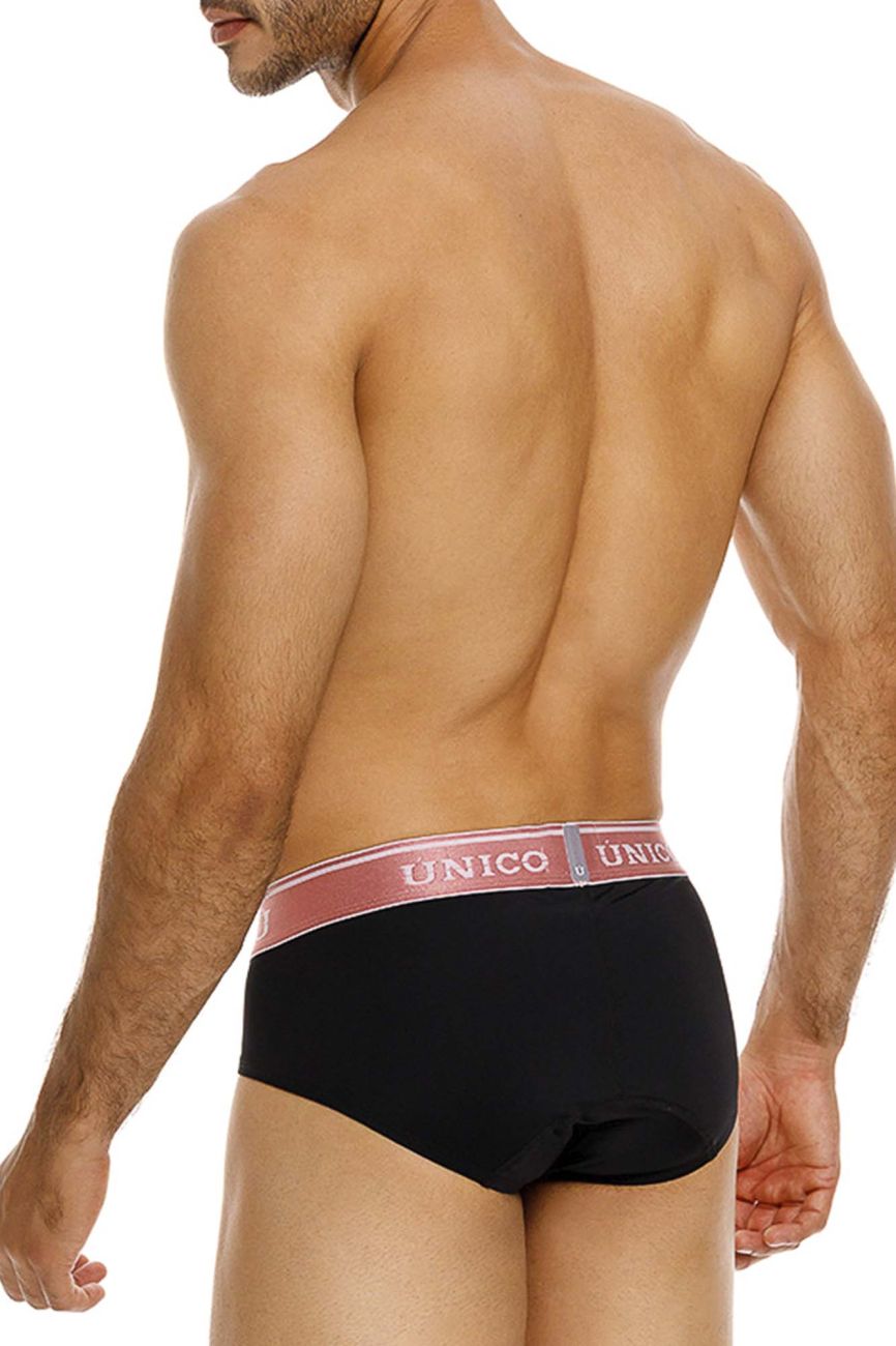 Unico 24110101108 Oro Rosa Mens Comfortable Soft Briefs Black