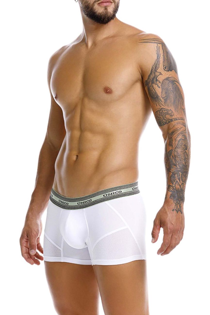 Unico 25040100122 Sensacion Mens Boxer Briefs Trunks White