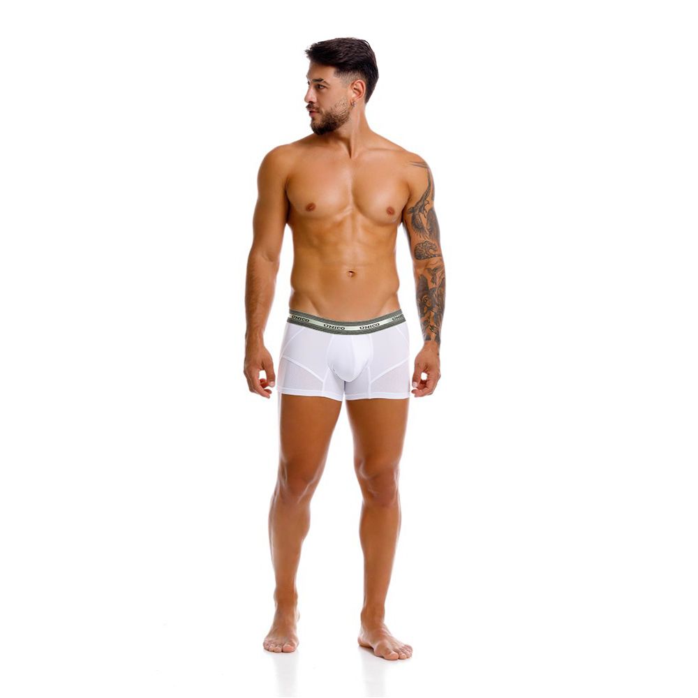 Unico 25040100122 Sensacion Mens Boxer Briefs Trunks White