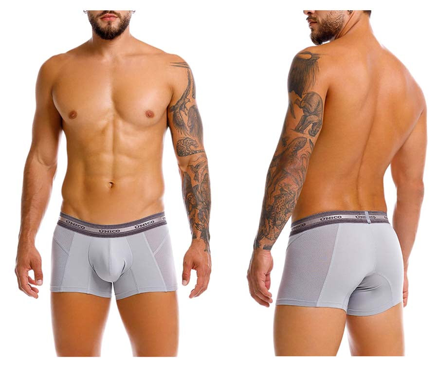 Unico 25040100123 Albaricoque Mens Boxer Briefs Trunks Gray