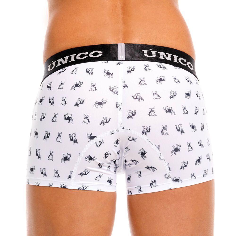 Unico 25040100130 Frenchis Mens Playful Print Trunks White Plus Sizes