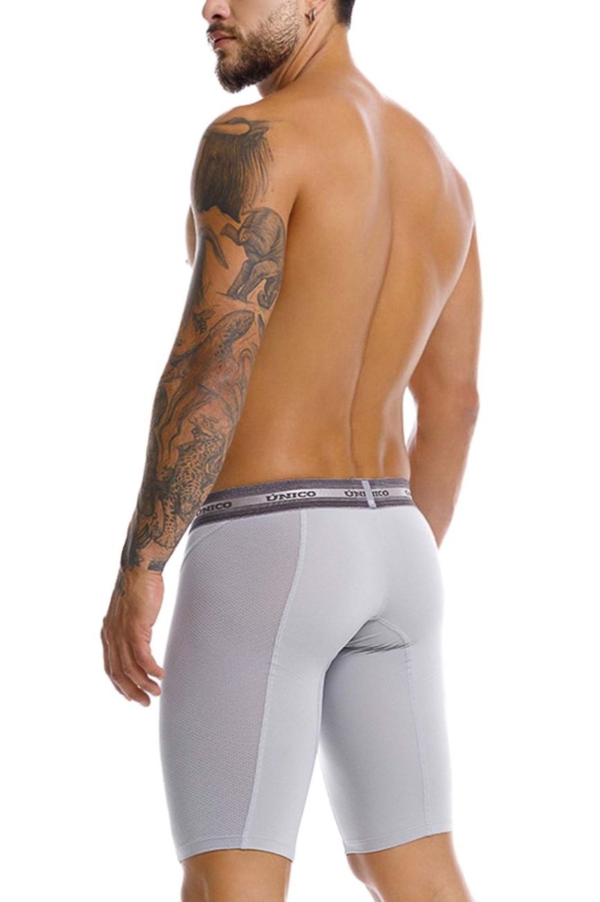 Unico 25040100323 Albaricoque Mens Long Leg Boxer Briefs Gray Plus Sizes