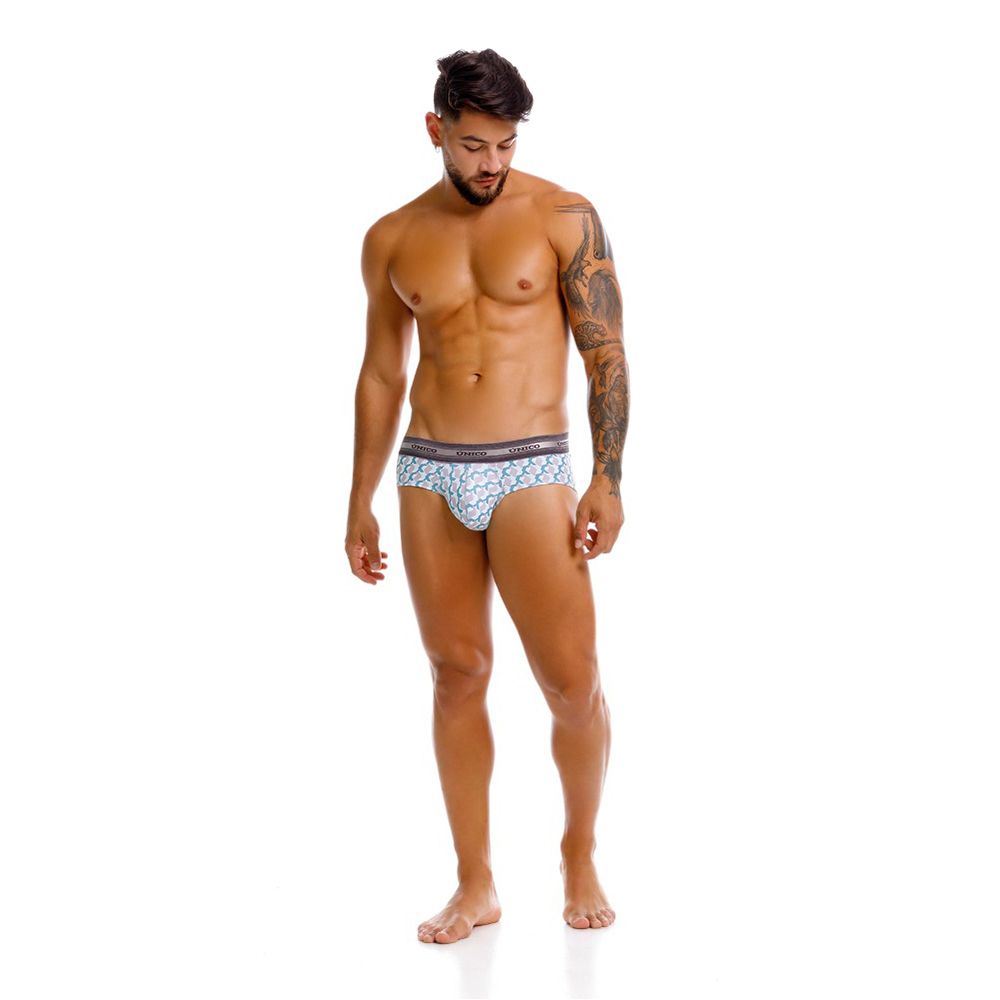 Unico 25040101115 Mens Comfortable Caterva Briefs White Printed
