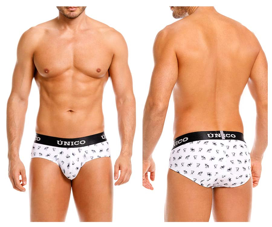 Unico 25040101130 Frenchis Mens Stay Stylish Briefs White Plus Sizes