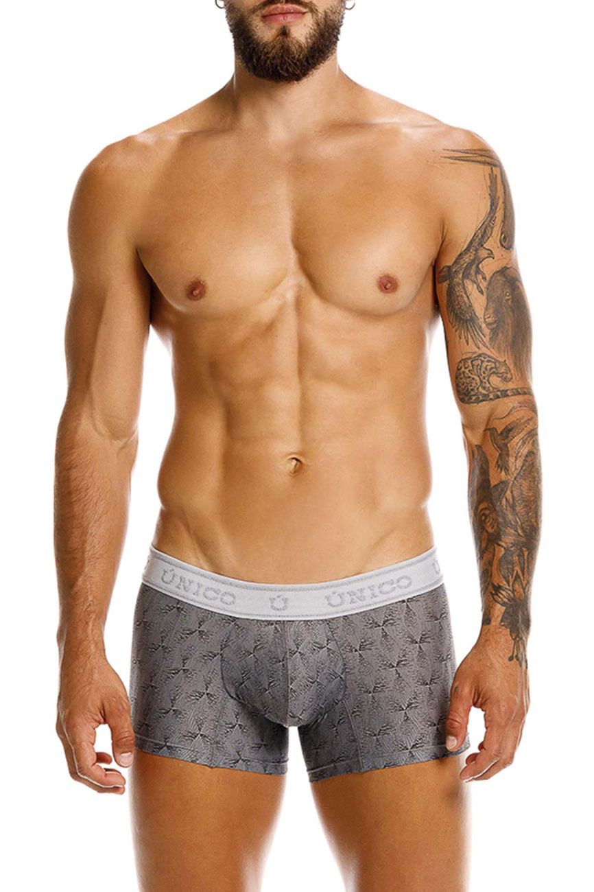 Unico 25050100103 Chisell Mens Premium Comfort Trunks Gray Plus Sizes
