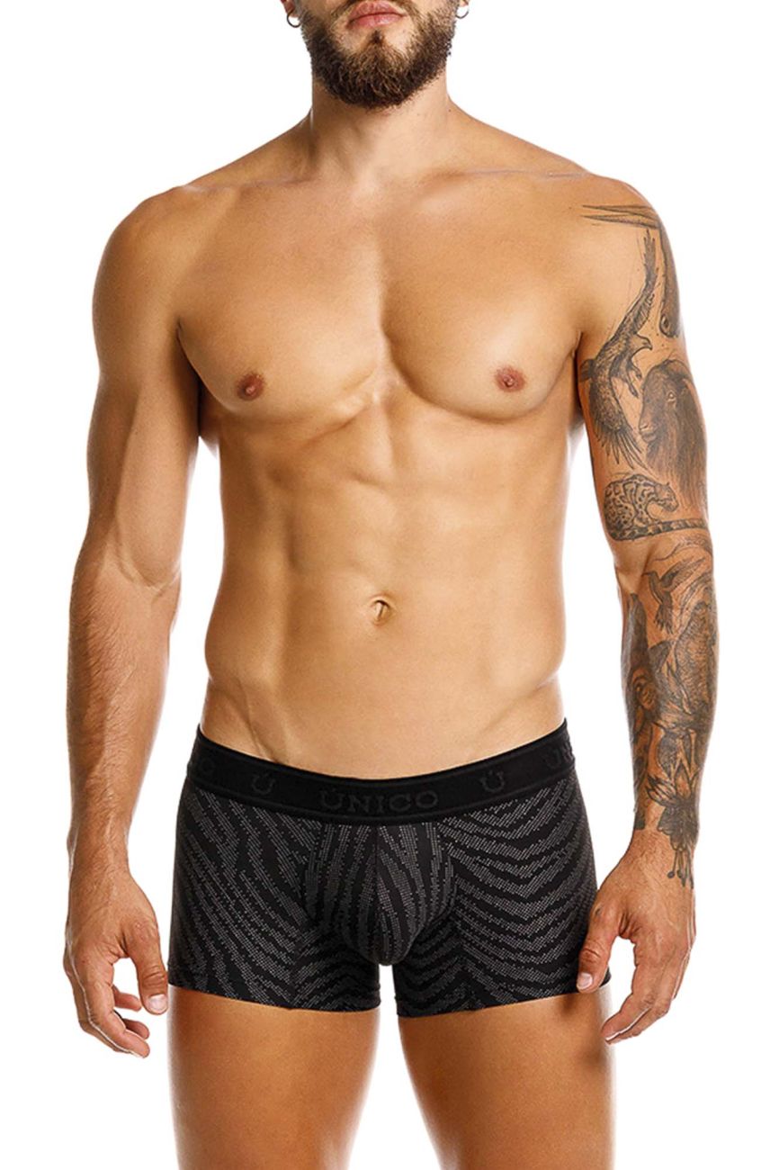 Unico 25050100104 Zelmur Mens Uleash Your Wild Side Trunks Black Plus Sizes