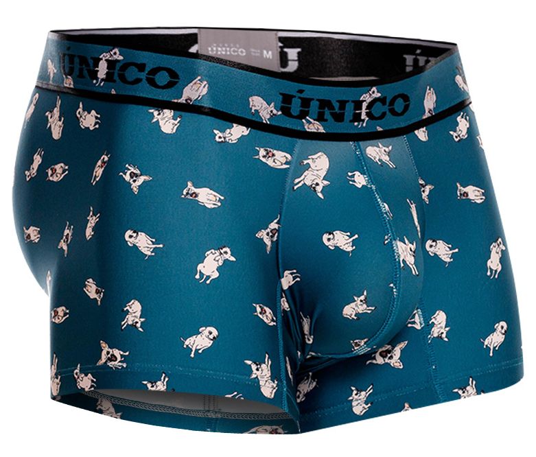 Unico 25060100104 Chihuahua Mens Playful Teal Blue Trunks Plus Sizes
