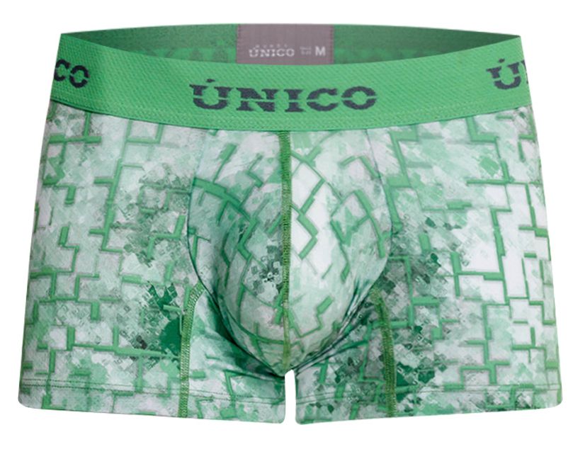 Unico 26020100102 Piramide Mens Geometric Print Trunks Green Plus Sizes