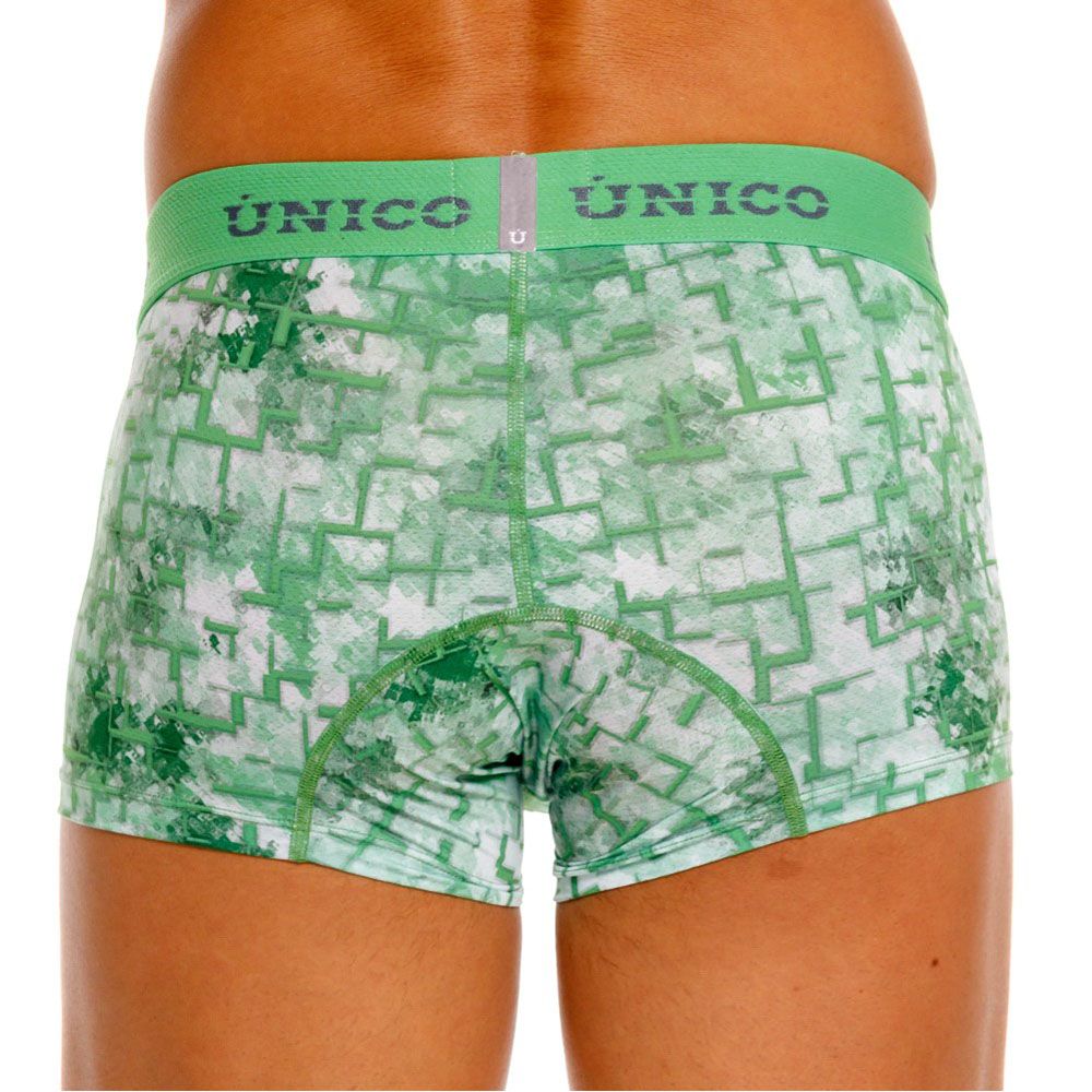 Unico 26020100102 Piramide Mens Geometric Print Trunks Green Plus Sizes