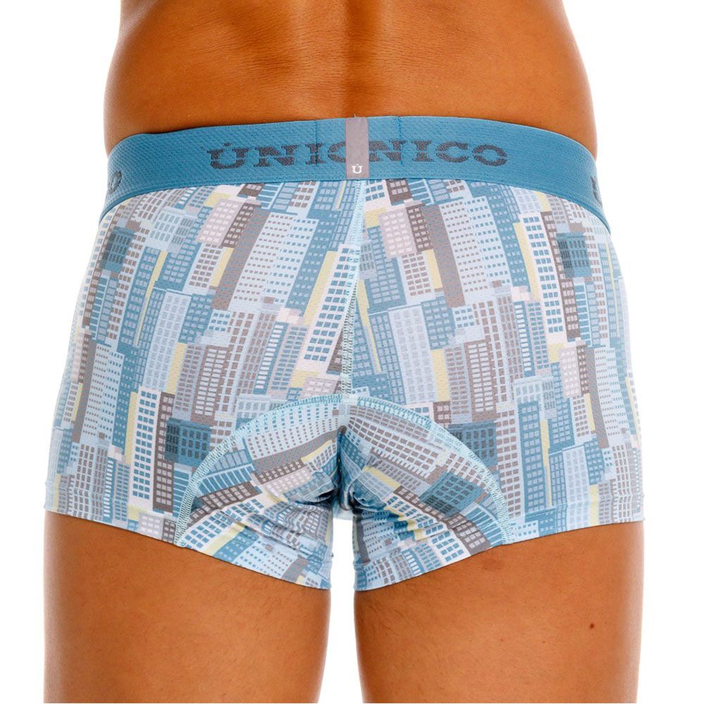 Unico 26020100103 Ocarina Mens Cool Geometric Print Trunks Blue Plus Sizes