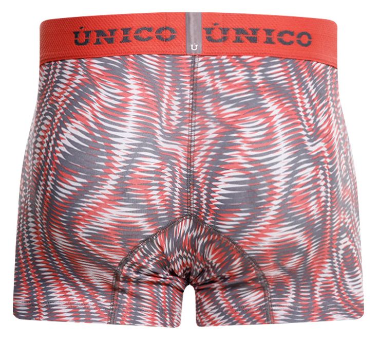 Unico 26020100116 Acanalado Mens Modern Swirl Print Trunks Pink Plus Sizes