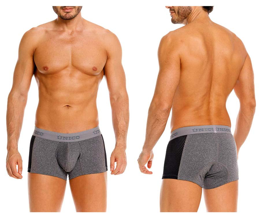 Unico 26020100121 Brio Male Power Up Your Everyday Trunks Gray Plus Sizes