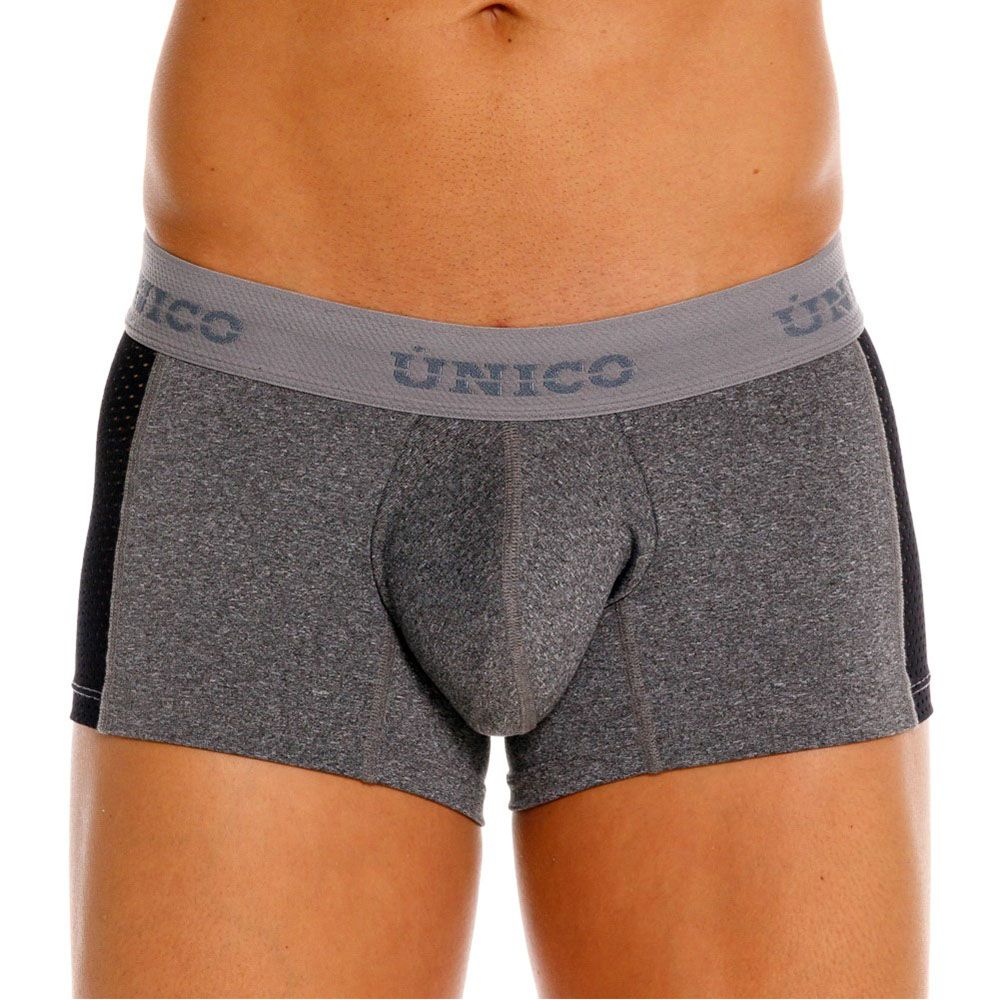 Unico 26020100121 Brio Male Power Up Your Everyday Trunks Gray Plus Sizes
