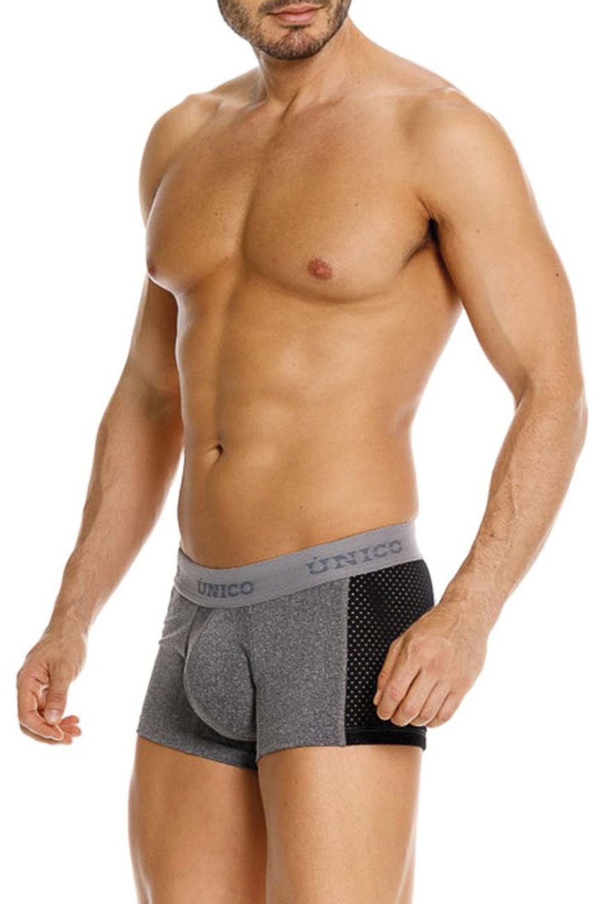 Unico 26020100121 Brio Male Power Up Your Everyday Trunks Gray Plus Sizes