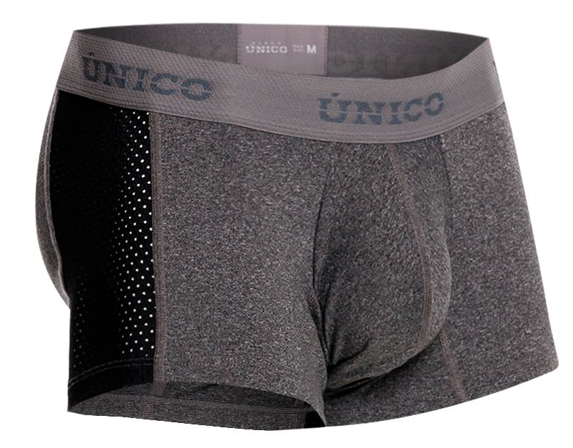 Unico 26020100121 Brio Male Power Up Your Everyday Trunks Gray Plus Sizes