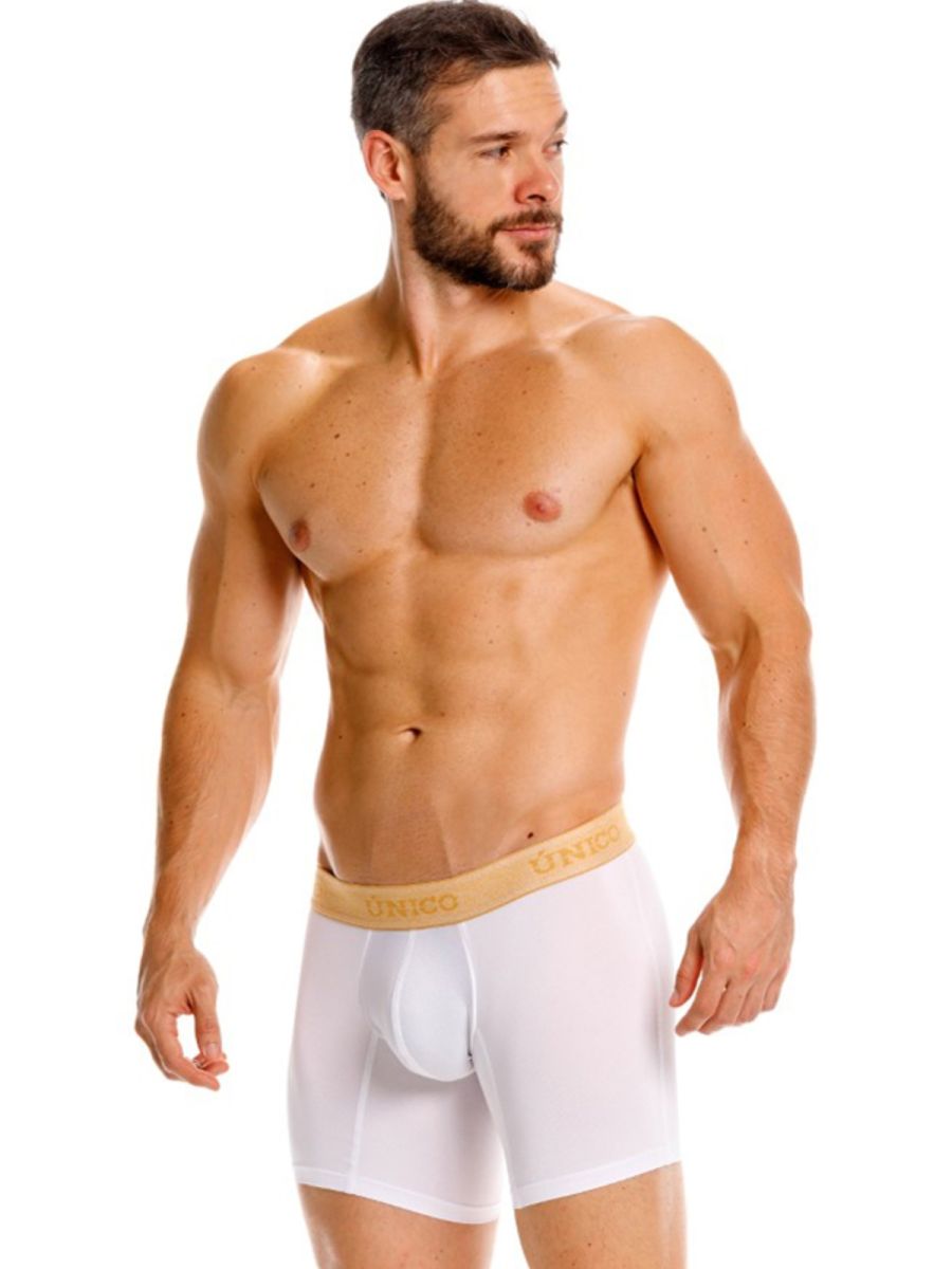 Unico 26040100225 Amber Boxer Briefs - Premium Comfort and Sophistication White Plus Sizes
