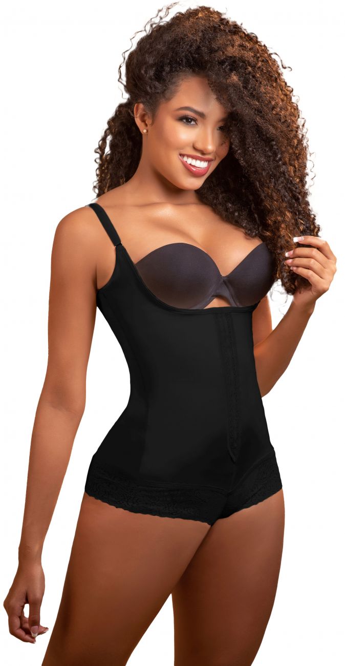 Vedette 136 Megane Open Bust Bodysuit w/ Lace Trim.