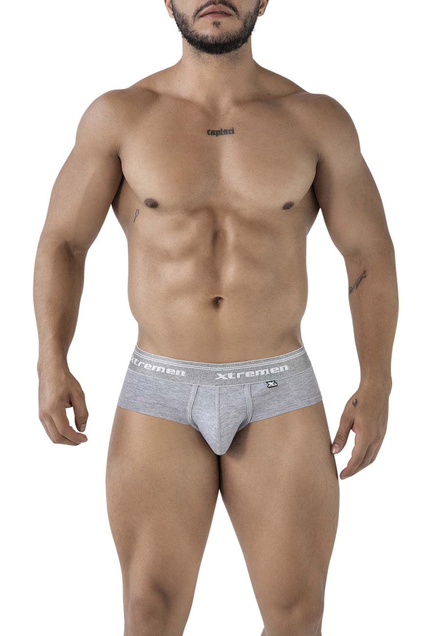 Xtremen 41315 Mens Cotton Blend Wide Side Briefs Jasper Gray