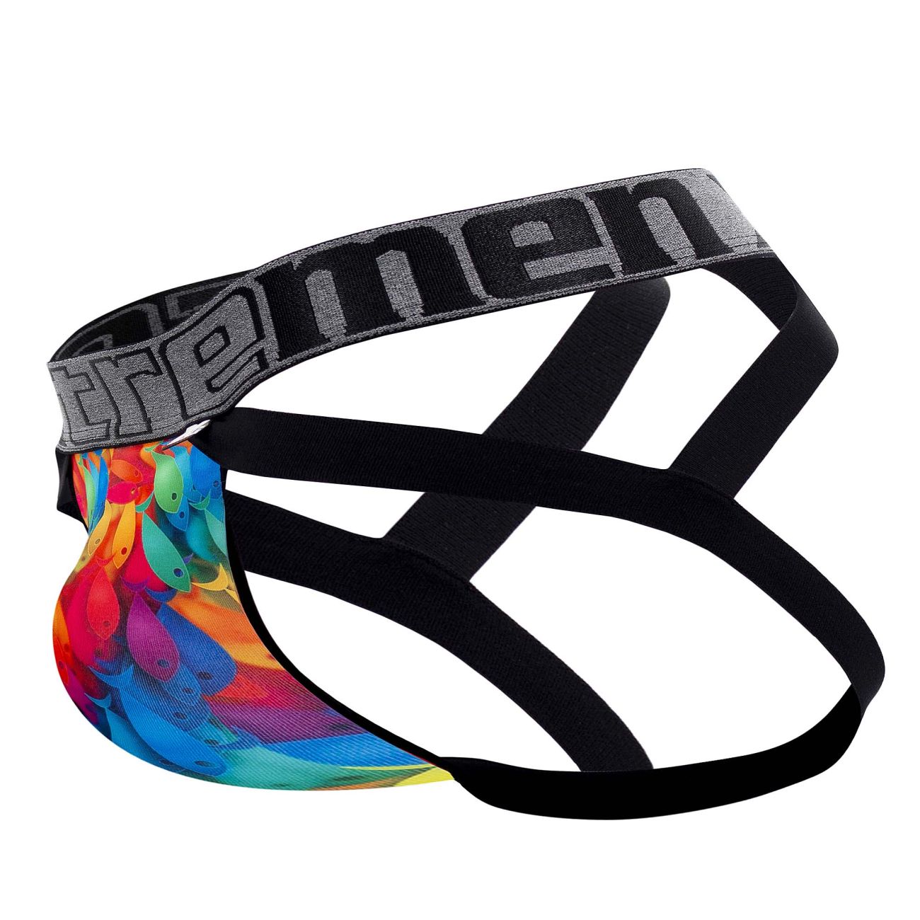 Xtremen 91148 Printed Microfiber Jockstrap Rainbow Fish