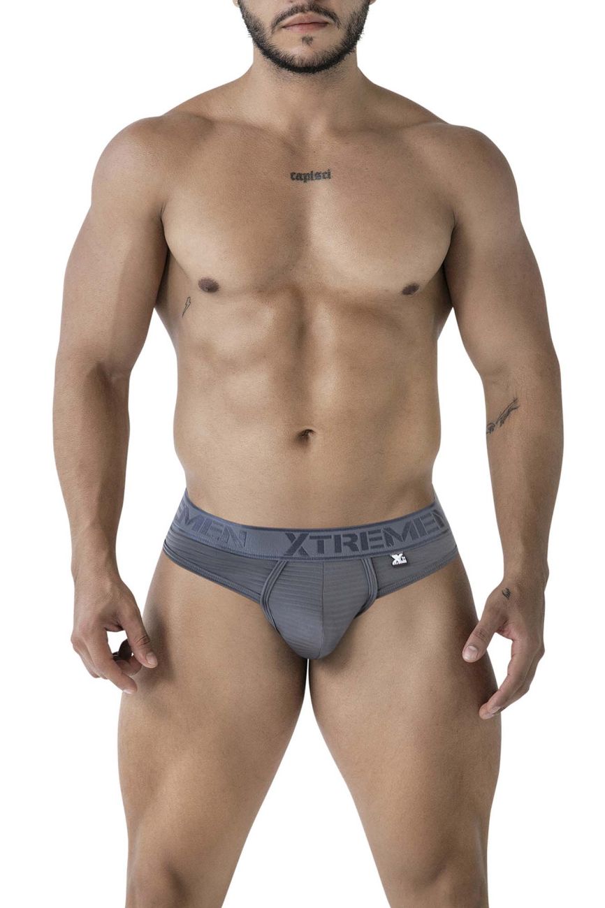 Xtremen 91211B Mens Soft Microfiber Thongs Gray